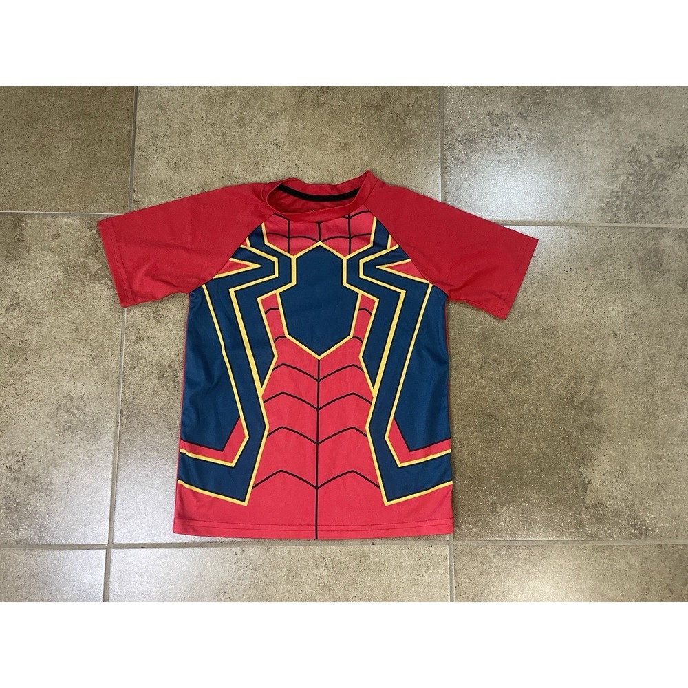 Kids Spider-man Boys Toddler M Sz 8 T-Shirt Top Marvel Avengers Costume Jersey